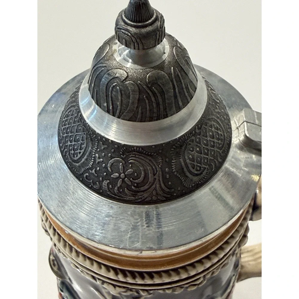 Marzi & Remy Germany Stoneware Beer Stein Auf Der Alm Pewter Lid 7